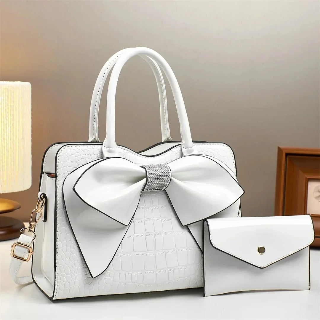 Kaylani | Women’s bow handbag set with matching wallet