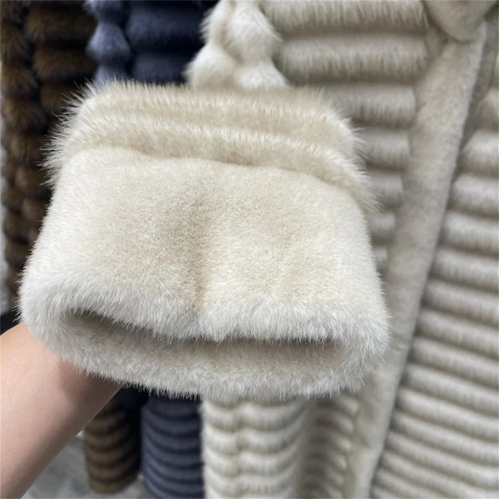 Maricon | Women’s long faux mink fur coat