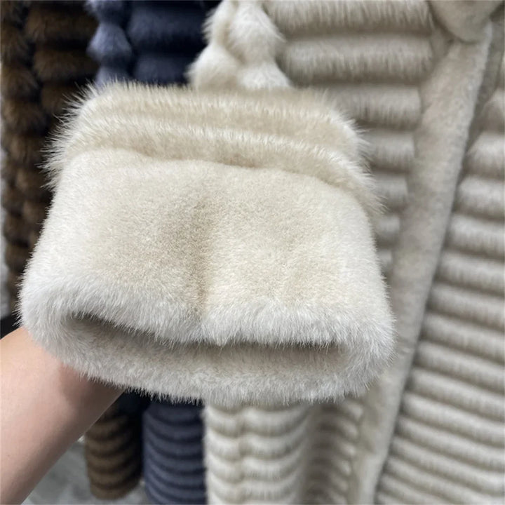 Maricon | Women’s long faux mink fur coat