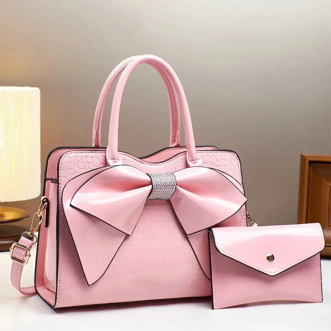 Kaylani | Women’s bow handbag set with matching wallet