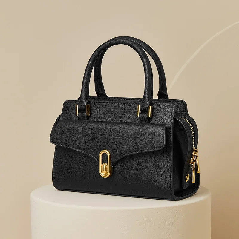 Shelby | Women’s classic handbag with structured design and gold accents