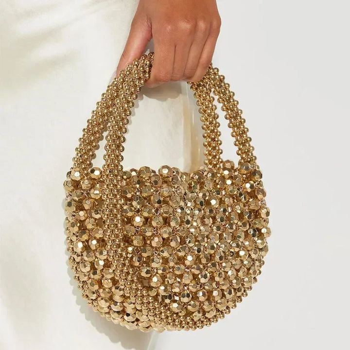 Lilliana | Women’s beaded handbag with sculptural silhouette and rounded handle