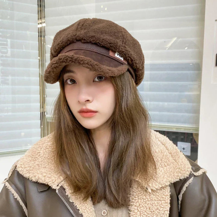 Kish | Women’s winter newsboy hat with plush finish