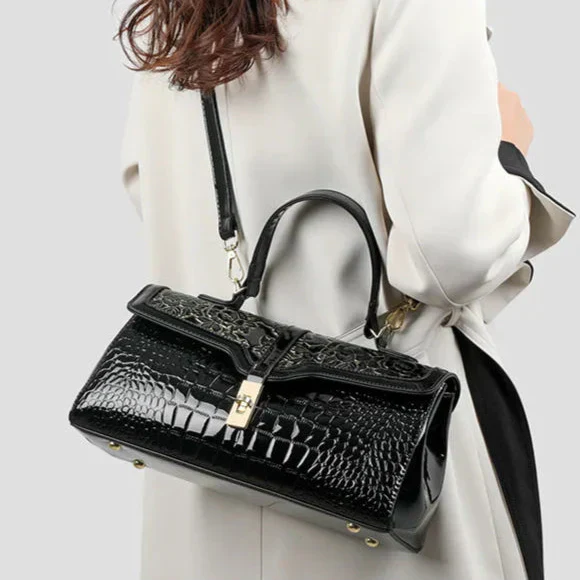 Sylvia | Women’s embossed handbag with crossbody strap