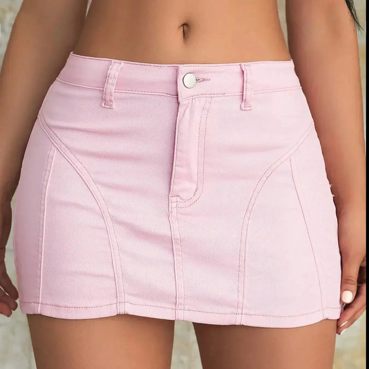 Zin | Women’s denim A-line mini skirt with seam detail