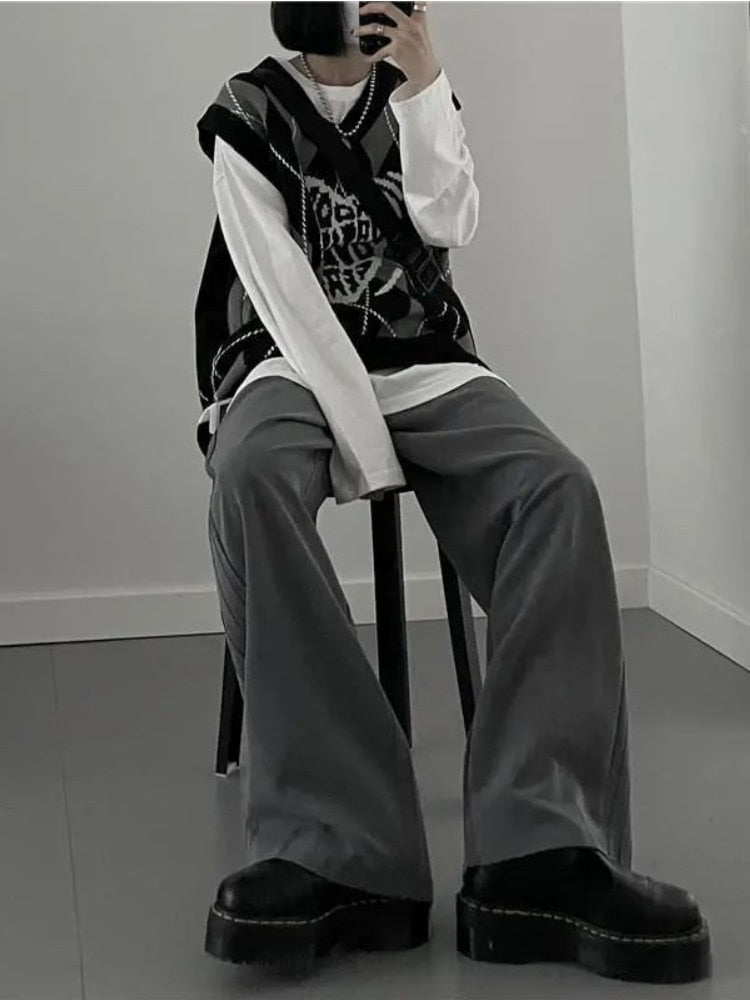 Mitch | Women’s argyle sweater vest with graphic heart design