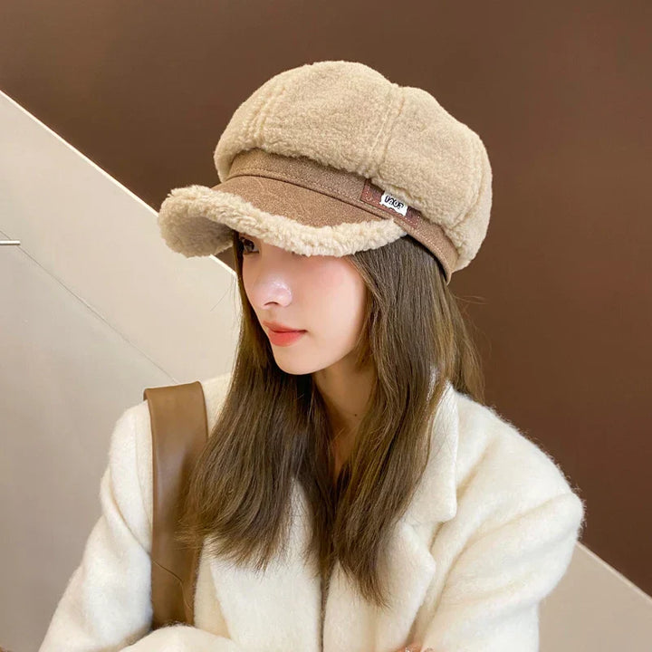 Kish | Women’s winter newsboy hat with plush finish