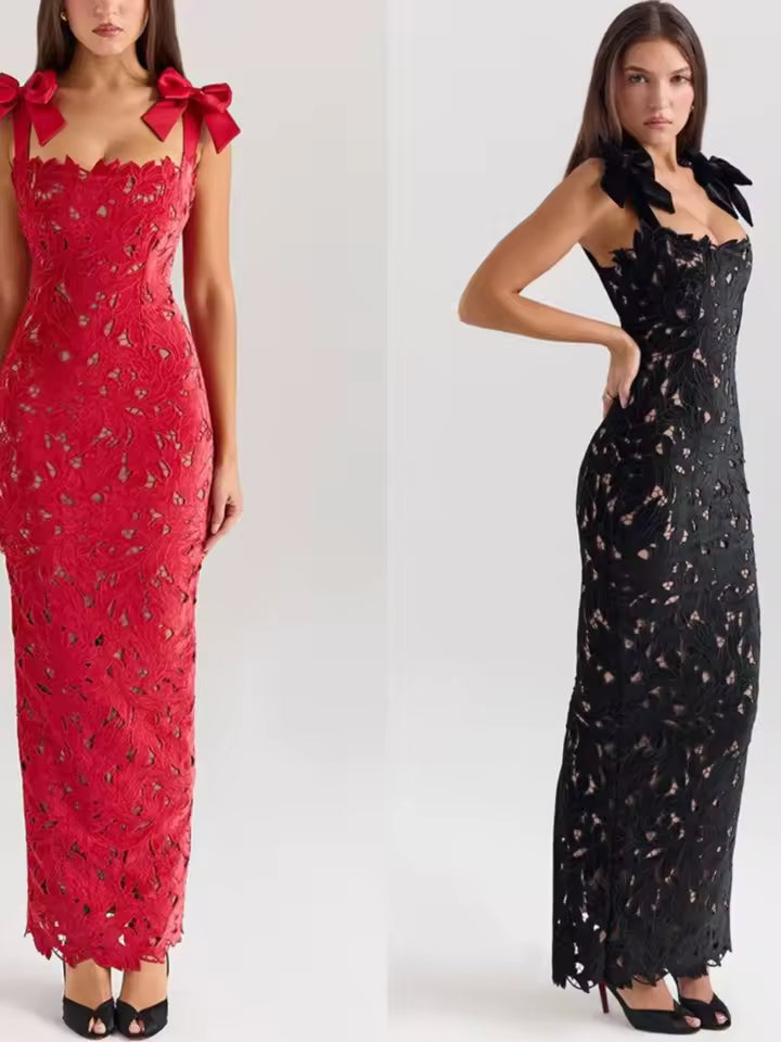 Martina | Women’s lace allure sleeveless maxi dress