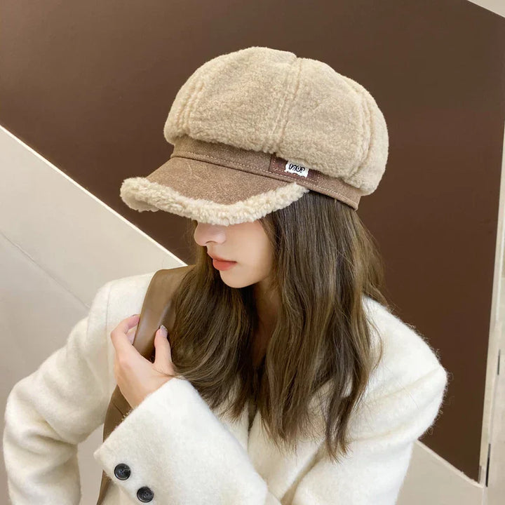 Kish | Women’s winter newsboy hat with plush finish