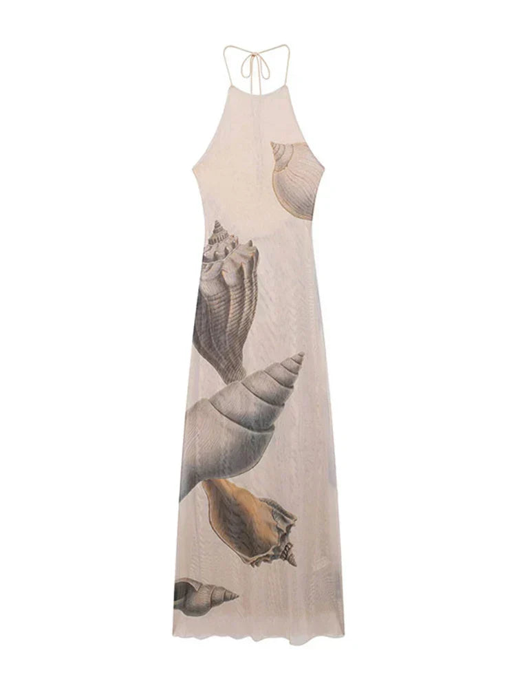 Georgia | Women’s halter maxi dress with flowing silhouette
