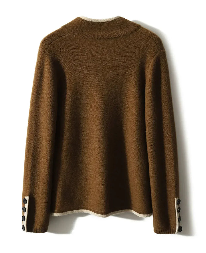 Anne | Women’s wool-blend cardigan with contrasting details