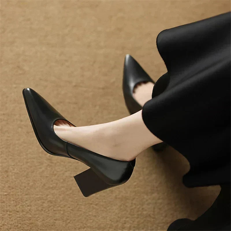 Veronica | Women’s pointed-toe block heel pumps with classic finish