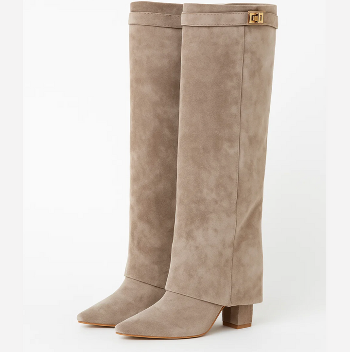 Ariella | Women’s knee-high boots with side zip and buckle detail