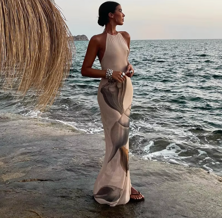 Georgia | Women’s halter maxi dress with flowing silhouette