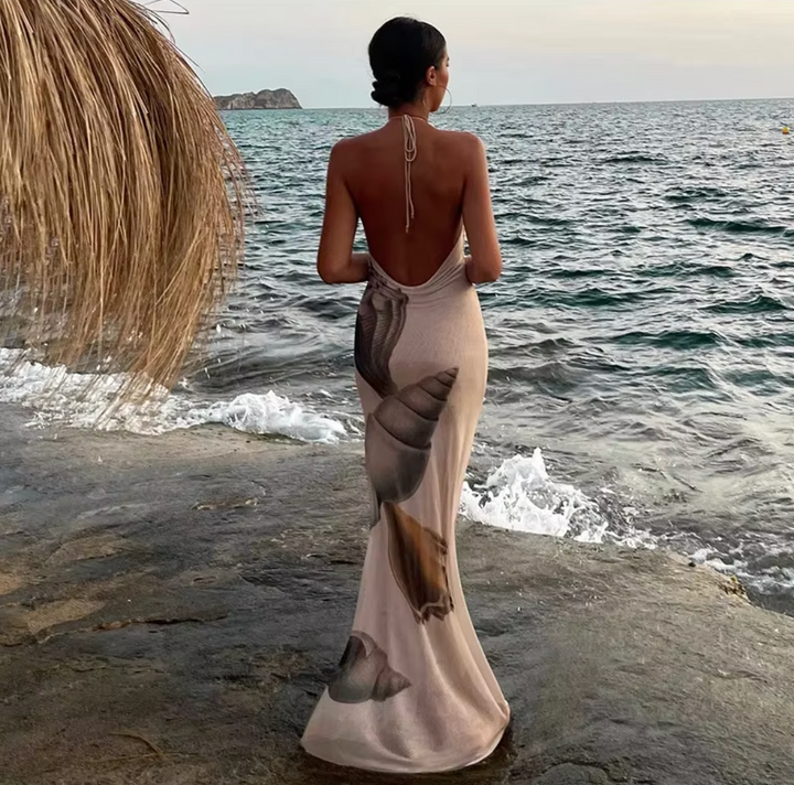 Georgia | Women’s halter maxi dress with flowing silhouette