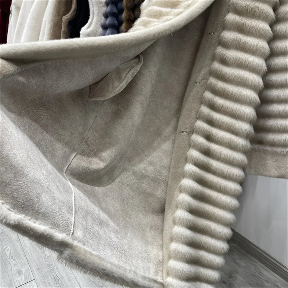 Maricon | Women’s long faux mink fur coat