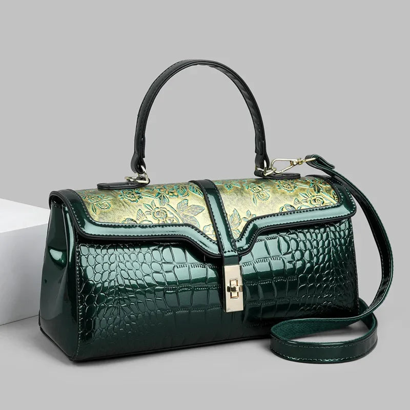 Sylvia | Women’s embossed handbag with crossbody strap
