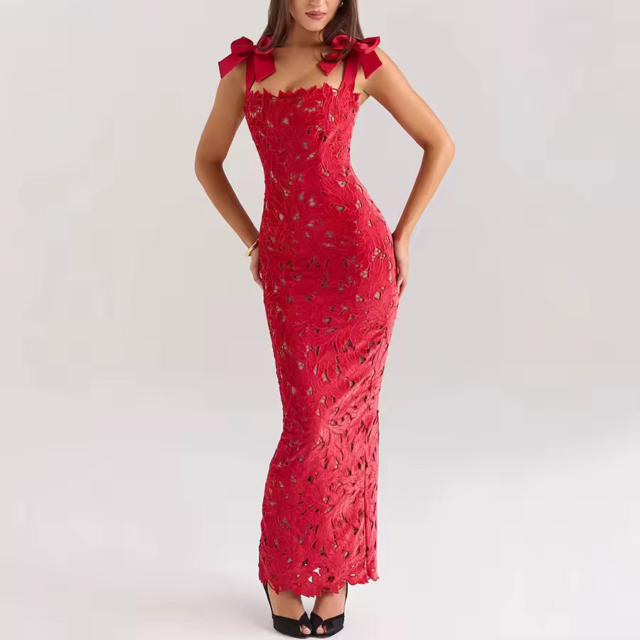 Martina | Women’s lace allure sleeveless maxi dress