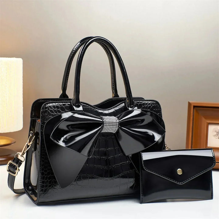 Kaylani | Women’s bow handbag set with matching wallet