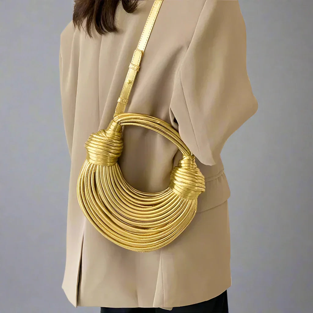 Rabiyah | Women’s crossbody wrap bag with sculptural design and detachable strap