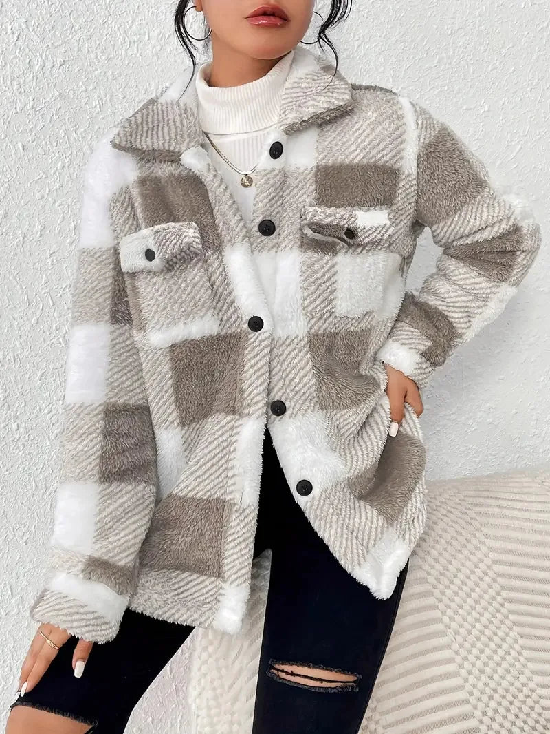 Zandra | Women’s plaid fleece jacket