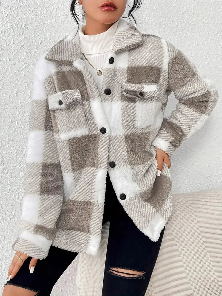 Zandra | Women’s plaid fleece jacket