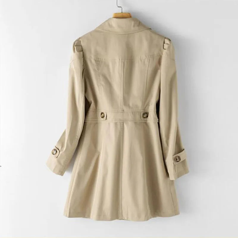 Goldie | Women’s mid-length trench coat with classic tailored cut