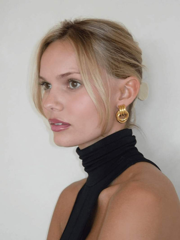 Cleo | Women’s knot earrings with sculpted stud design
