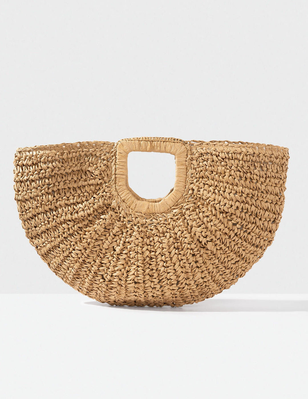 Dani | Women’s woven half-moon straw handbag