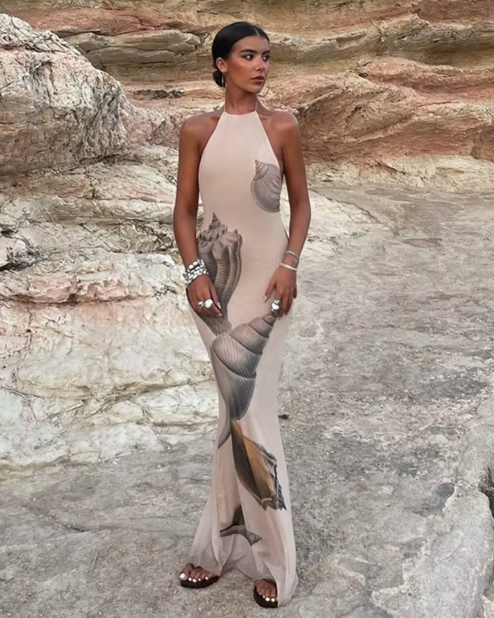 Georgia | Women’s halter maxi dress with flowing silhouette