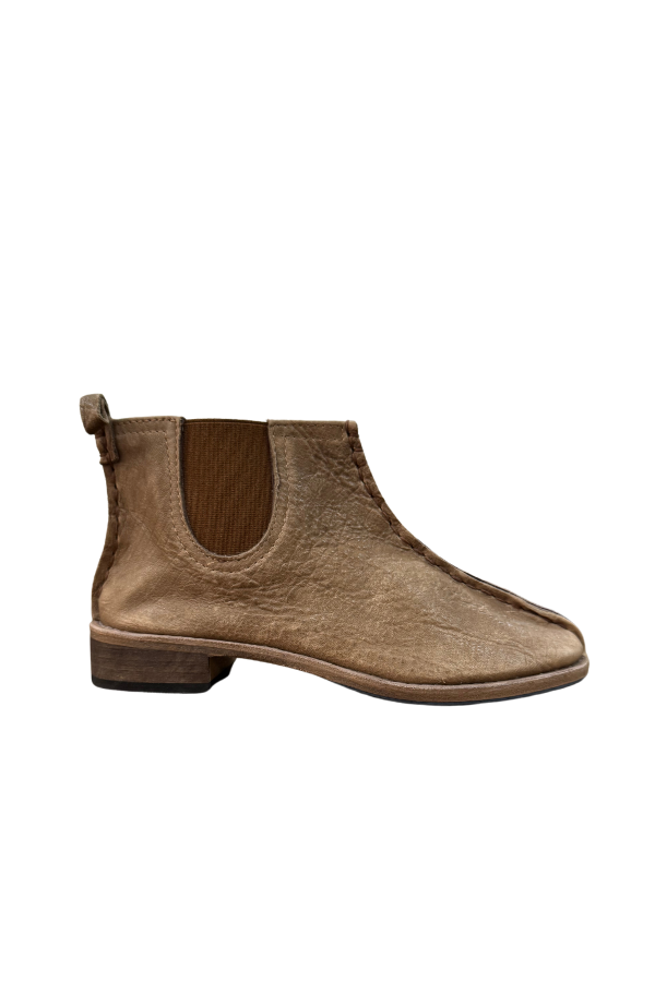 Isabelle | Women’s textured tan leather slip-on ankle boots