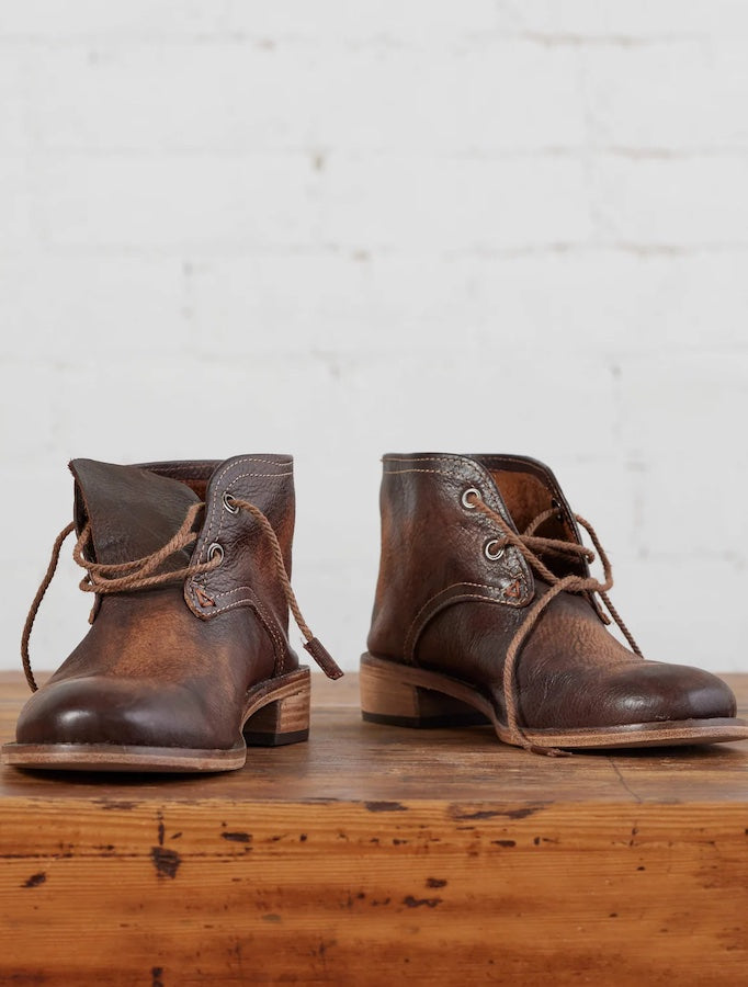 Charise | Women’s vintage brown leather lace-up ankle boots