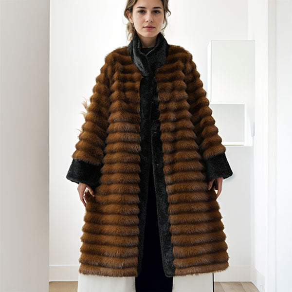 Maricon | Women’s long faux mink fur coat