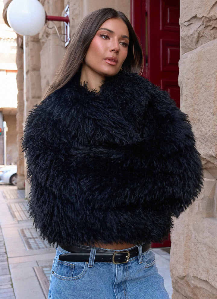 Georgina | Women’s cropped faux-fur jacket