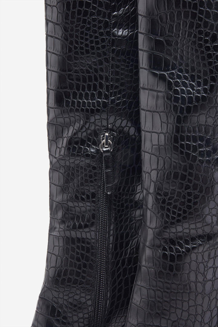 Yvonne | Women’s pointed-toe croc-embossed stiletto boots