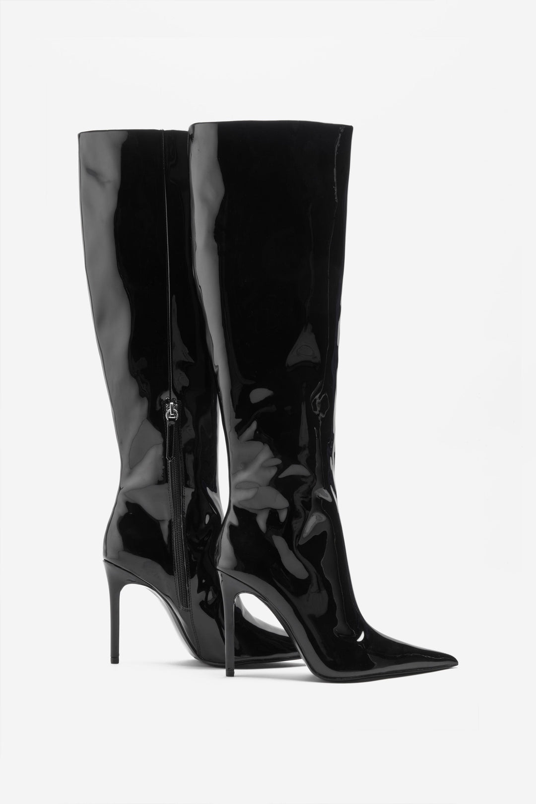 Analyn | Women’s pointed-toe over-the-knee stiletto boots in patent finish