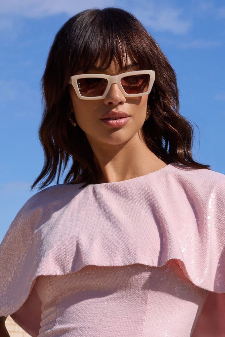 Aljena | Women’s square-frame sunglasses with brown-fade lenses