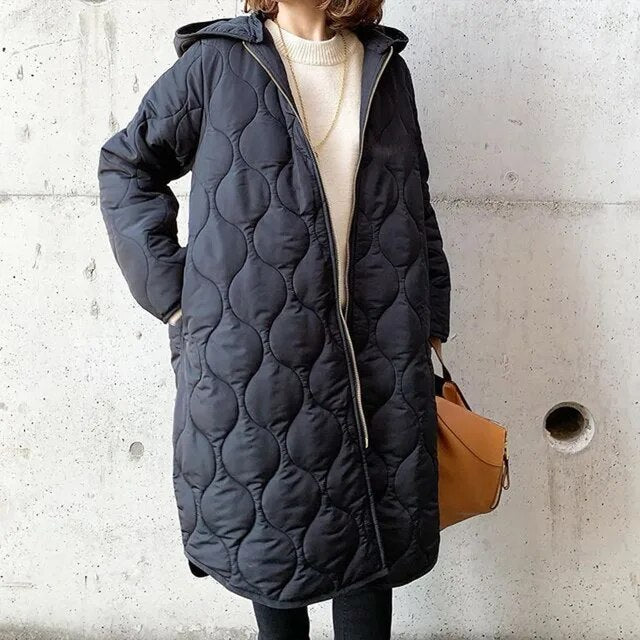 Lailanie | Women’s long quilted hooded coat