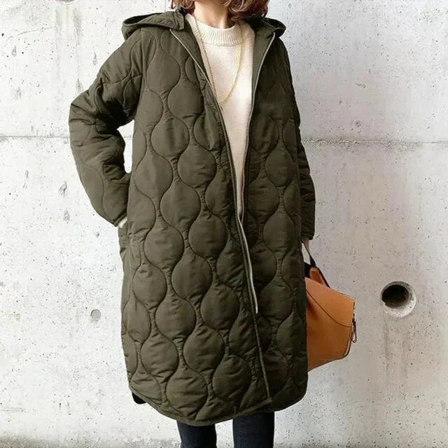 Lailanie | Women’s long quilted hooded coat