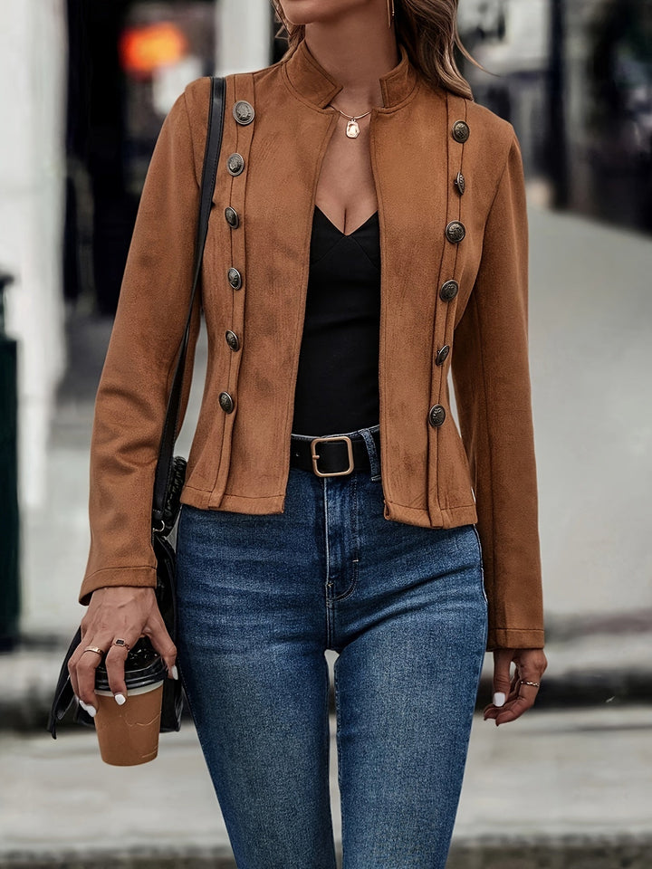 Xyra | Women's suede double-breasted jacket