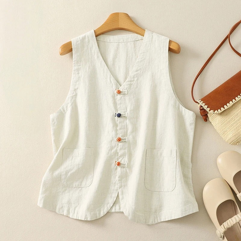 Mira | Women’s linen sleeveless vest