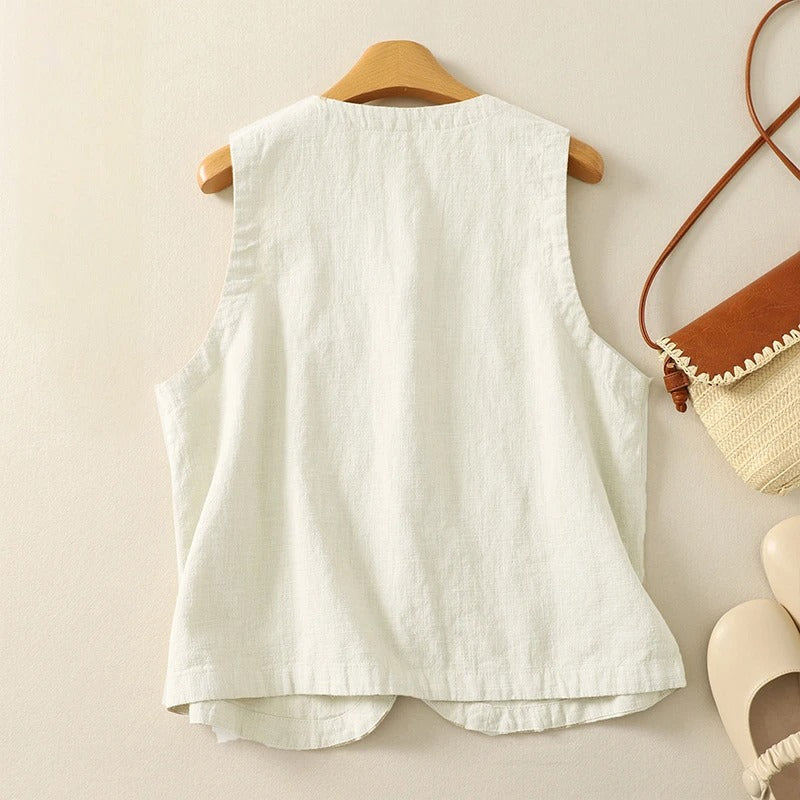 Mira | Women’s linen sleeveless vest