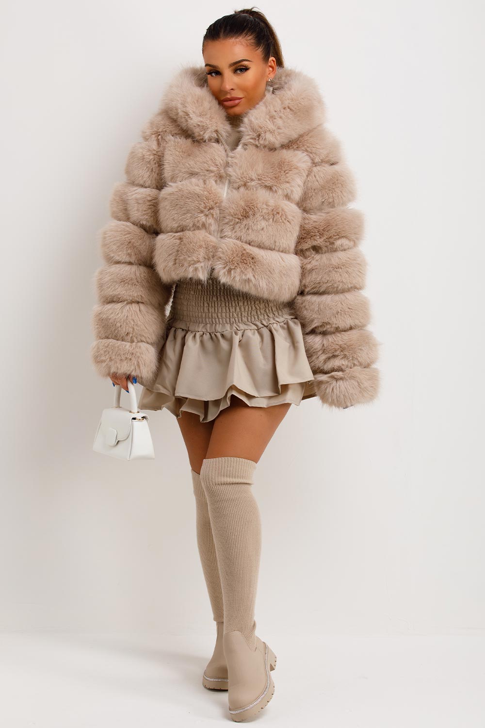 Indiee | Women’s hooded faux fur jacket