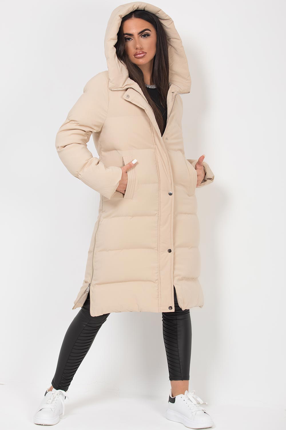 Faelynn | Women’s long puffer coat with side zip
