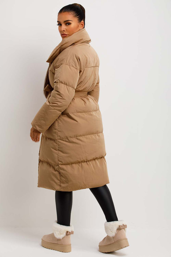 Rilana | Women’s long puffer coat in duvet style