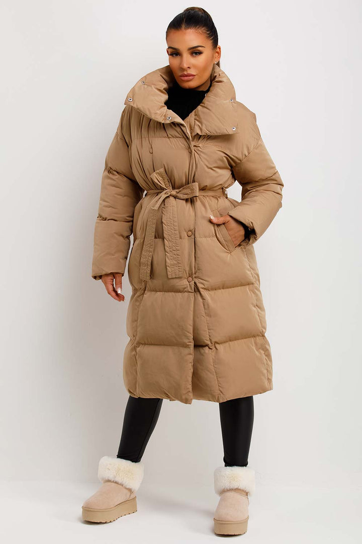Rilana | Women’s long puffer coat in duvet style