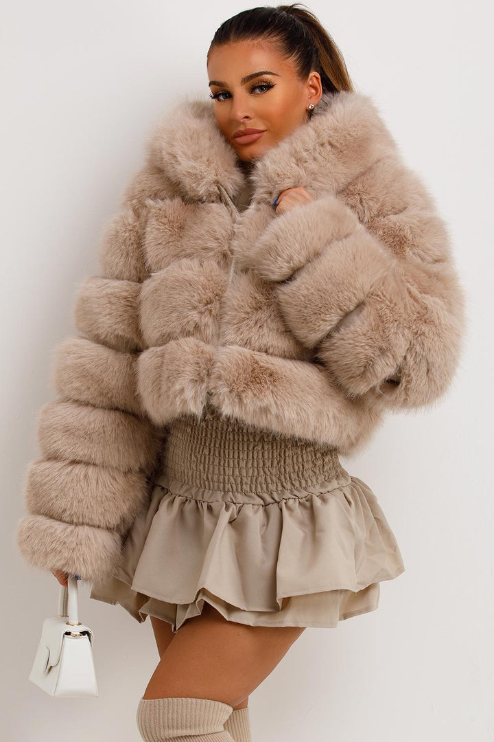 Indiee | Women’s hooded faux fur jacket