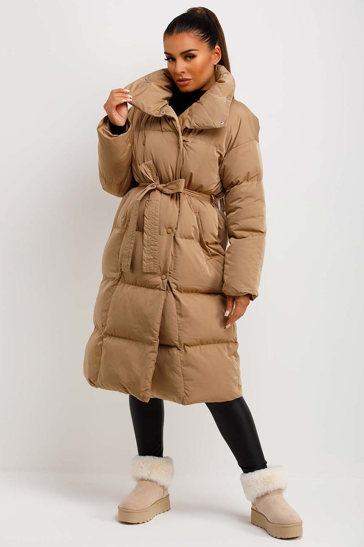 Rilana | Women’s long puffer coat in duvet style