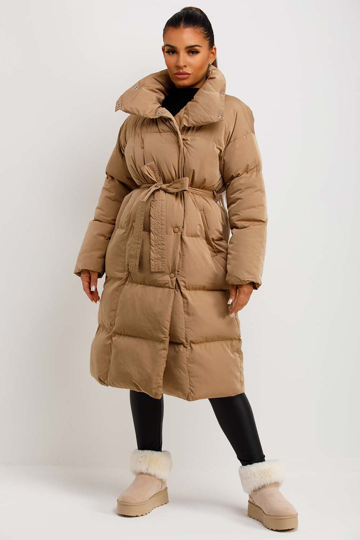 Rilana | Women’s long puffer coat in duvet style