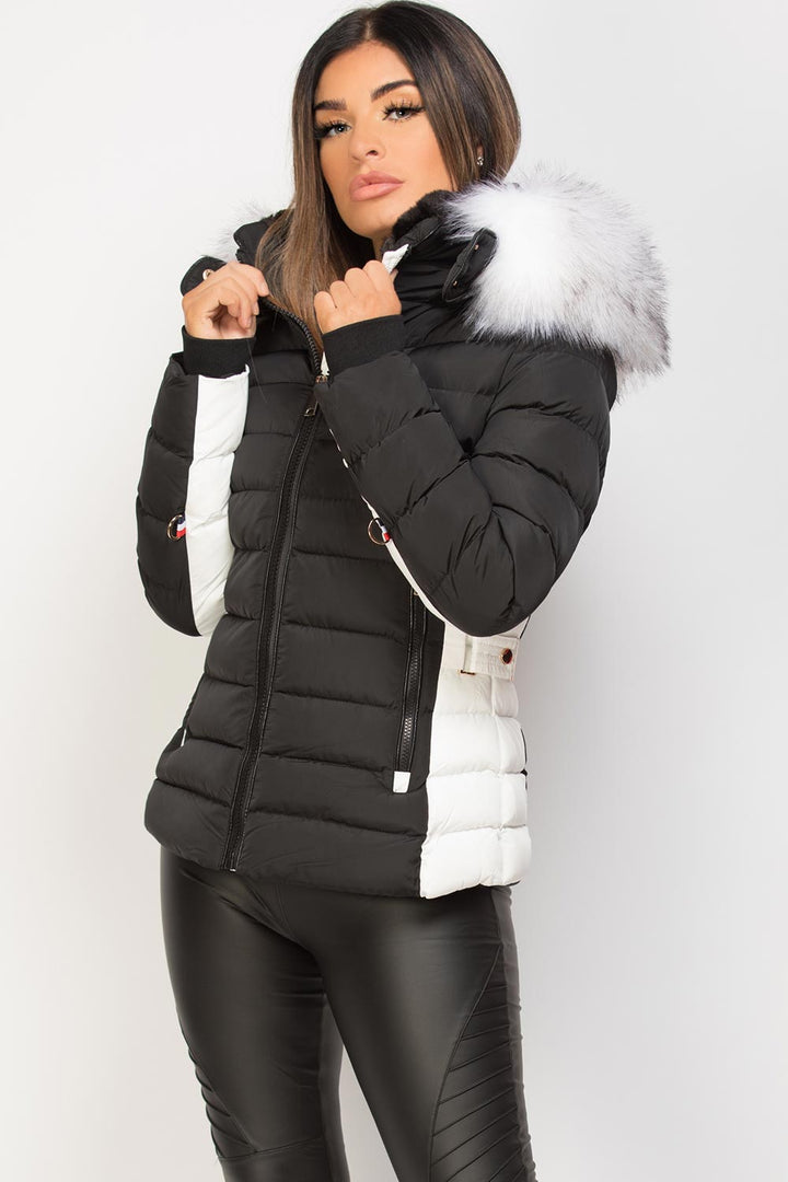 Noella | Women’s puffer jacket with detachable faux fur hood